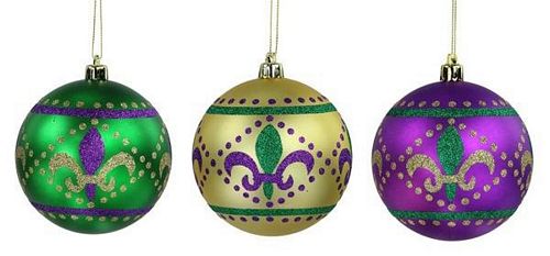 Mardi Gras 10 Ball String Ornament Orleans Nola Purple Green Gold Christmas  Tree on Luulla