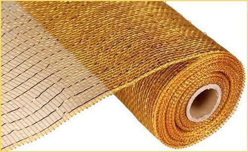 Lounsweer 4 Rolls 6 Inch 40 Yards New Year Gold Metallic Mesh Ribbon with  Wide Foil Deco Poly Decorative Mesh Ribbon Gold Mesh Ribbon for New Year