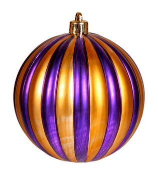 100 mm Round Mardi Gras Stripe Ball Ornament (Each)