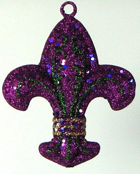 20 Glitter Polyfoam Fleur de Lis: Mardi Gras